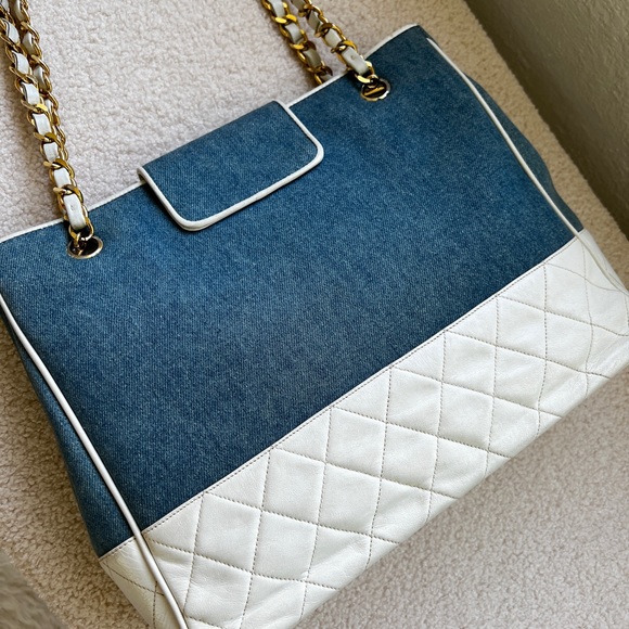 Chanel Large Vintage Denim Flap Tote with Gold Hardware - Picture 7 of 12